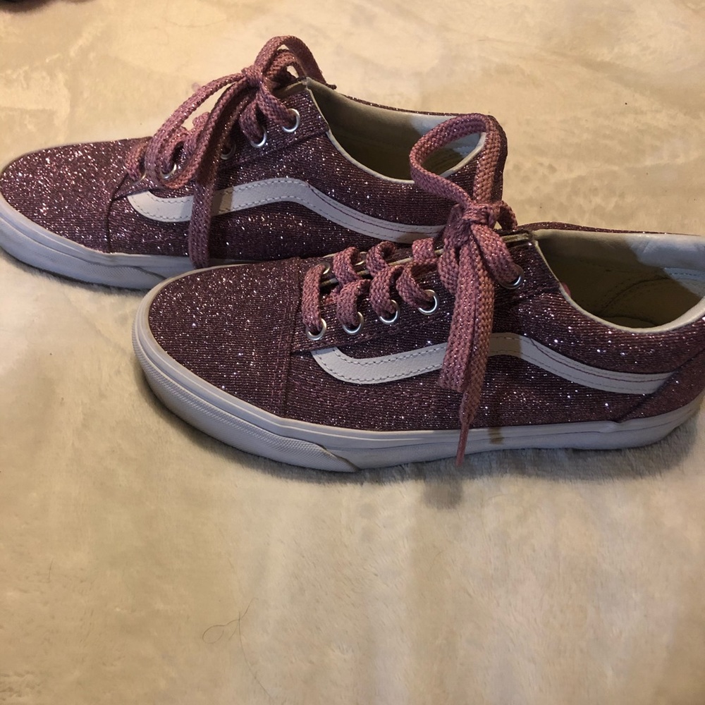 Pink glitter Vans size 7